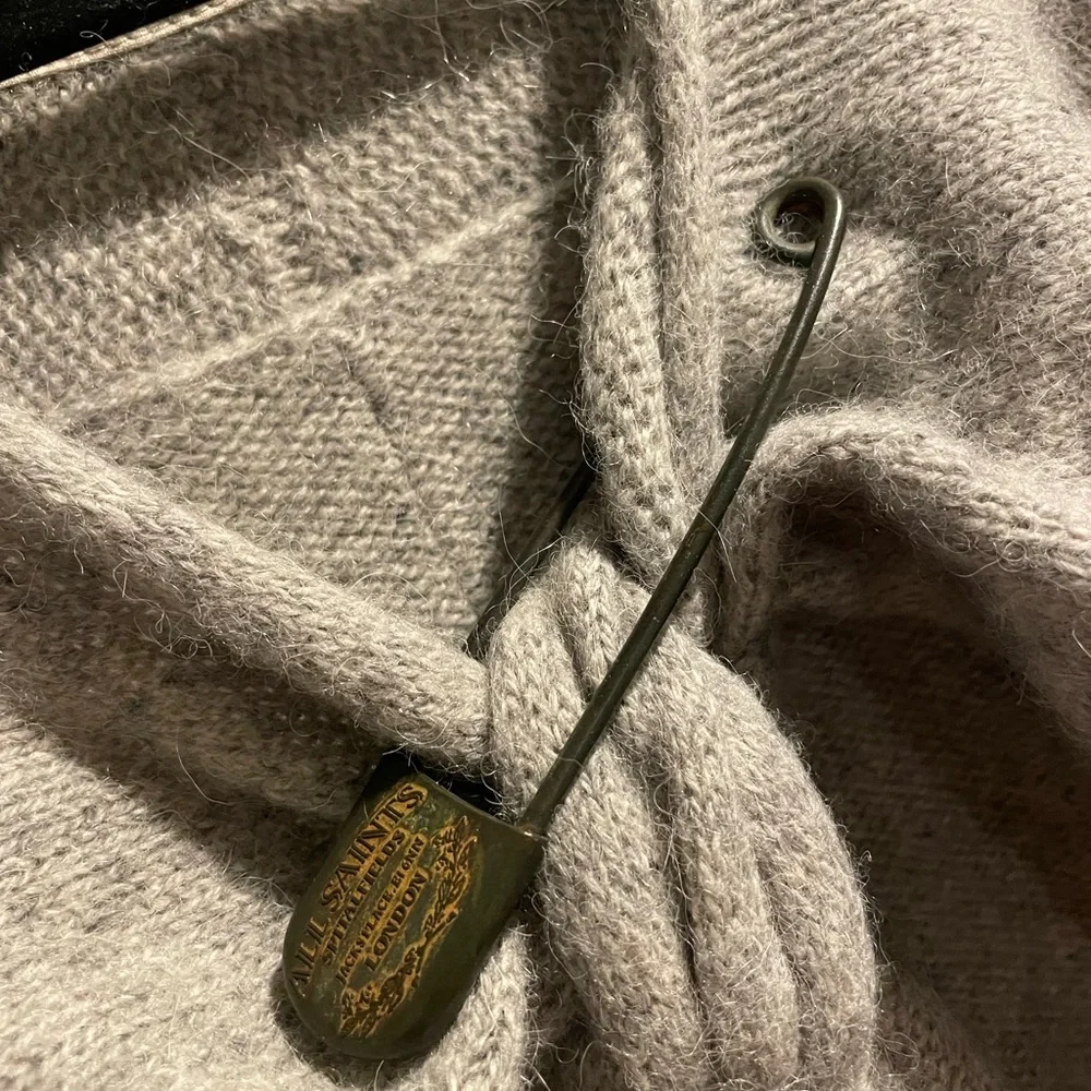 Vintage All Saints Gray Cashmere Women's Poncho Sweater - Picture 2 of 5